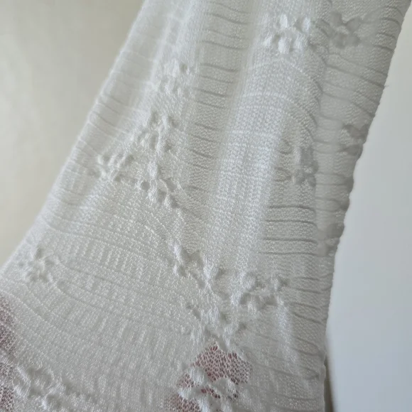 NWT Privy White Crop Top Small Lace Tie Front Cottagecore Long Sleeve Boho - Picture 8 of 11